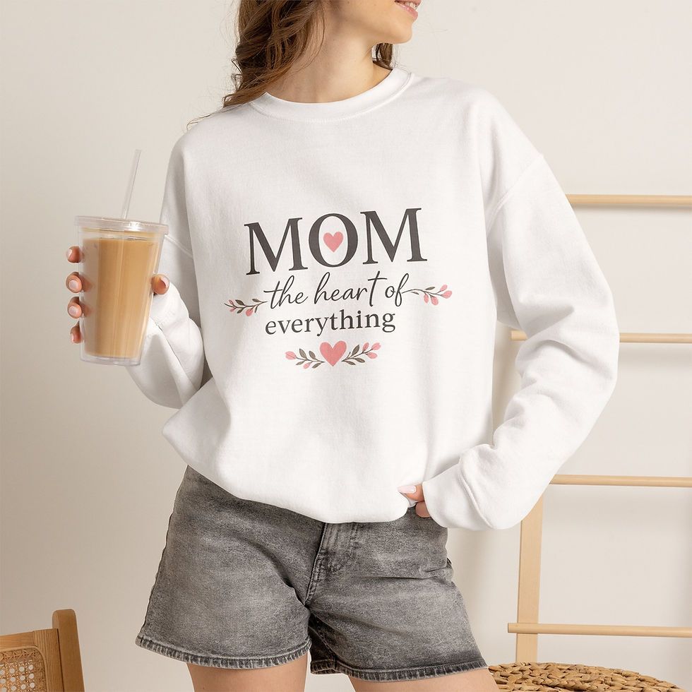 Mom Heart of Everything crewneck sweatshirt front view