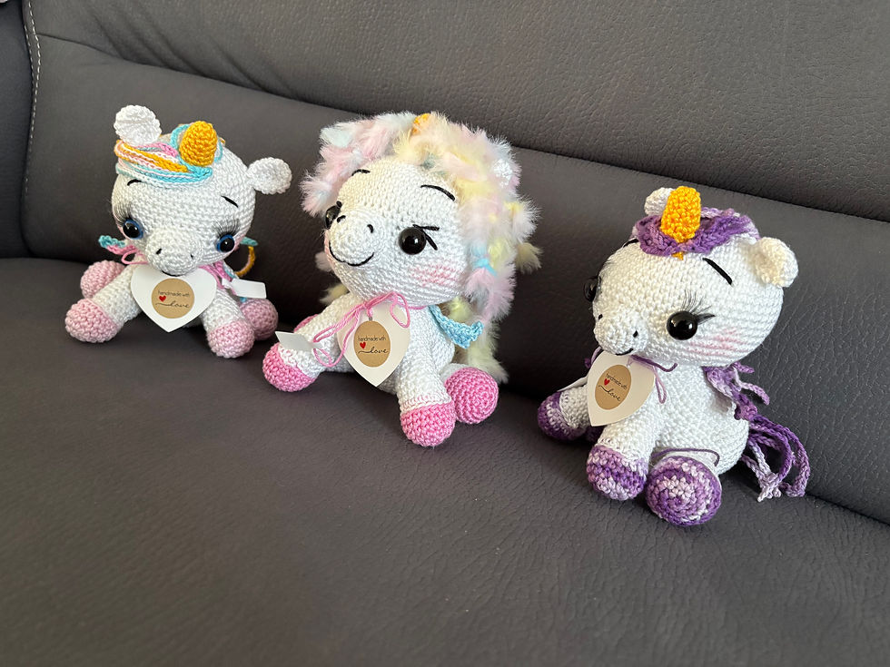 Miniaturbild: Süsse gehäkelte kleine Einhörner