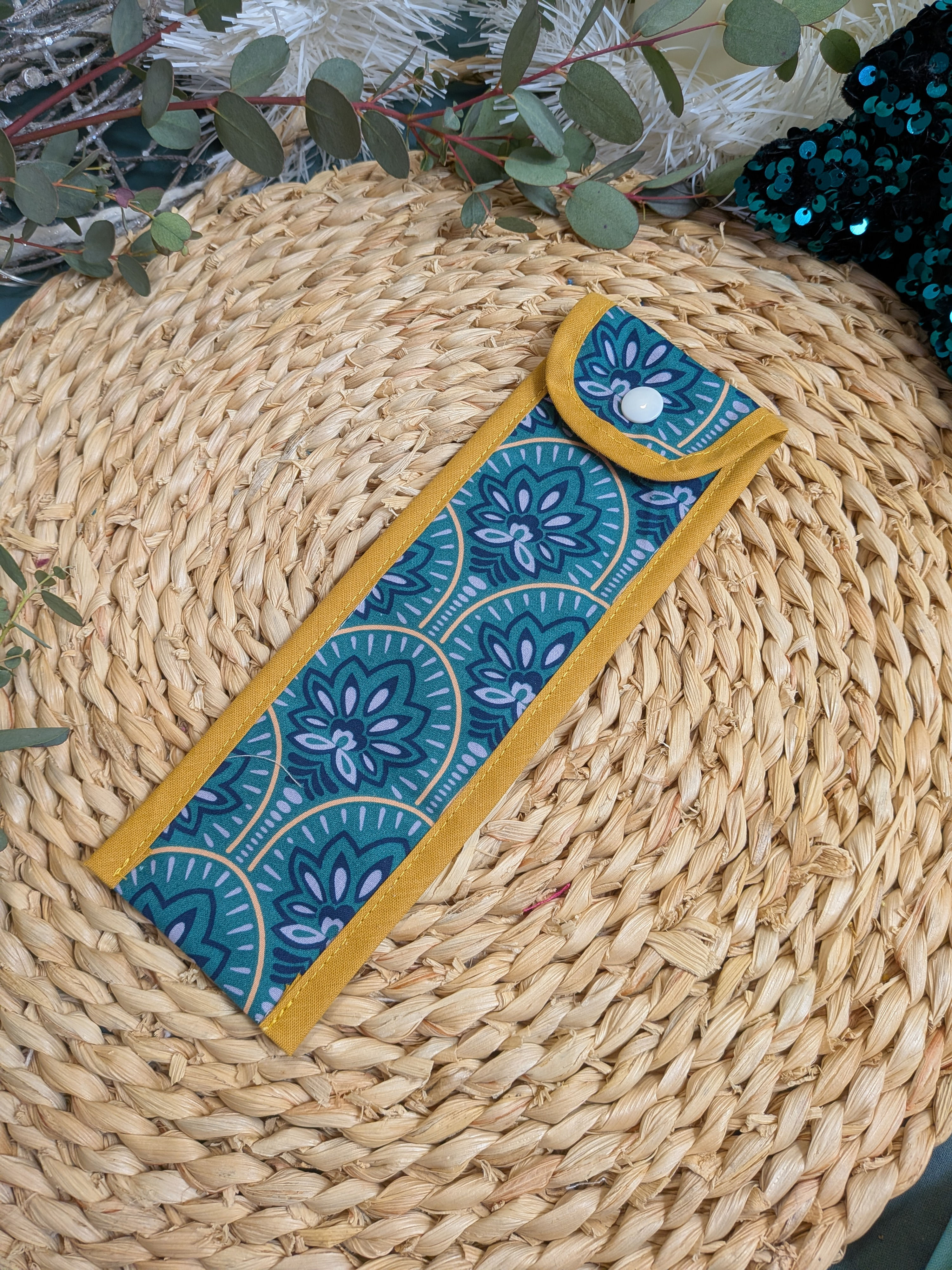 Etui à brosse à dent - Fleurs vert