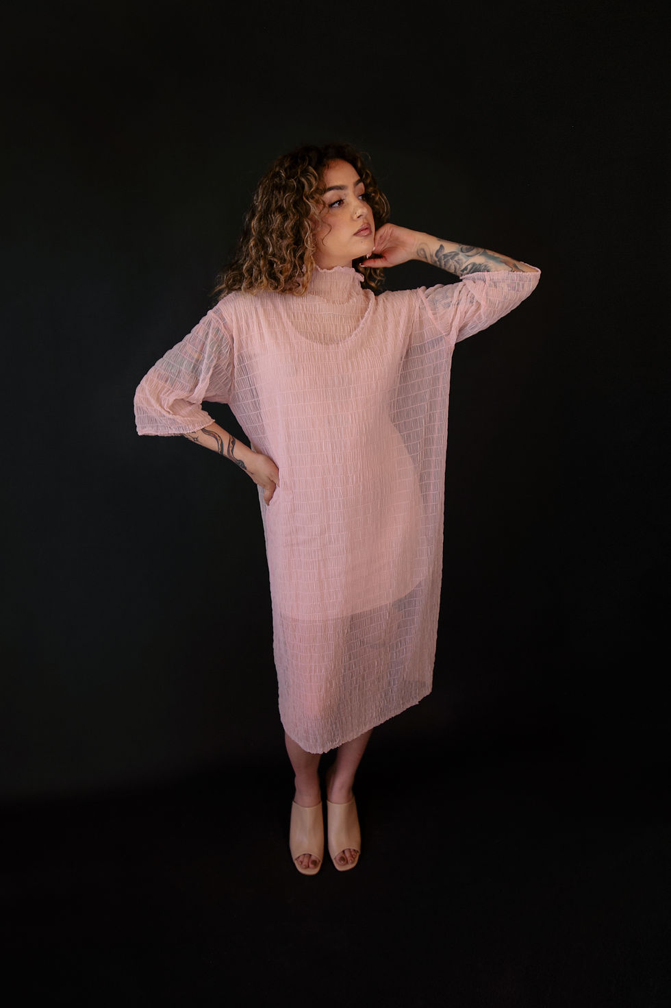 Thumbnail: Shirred Web Mesh Dress