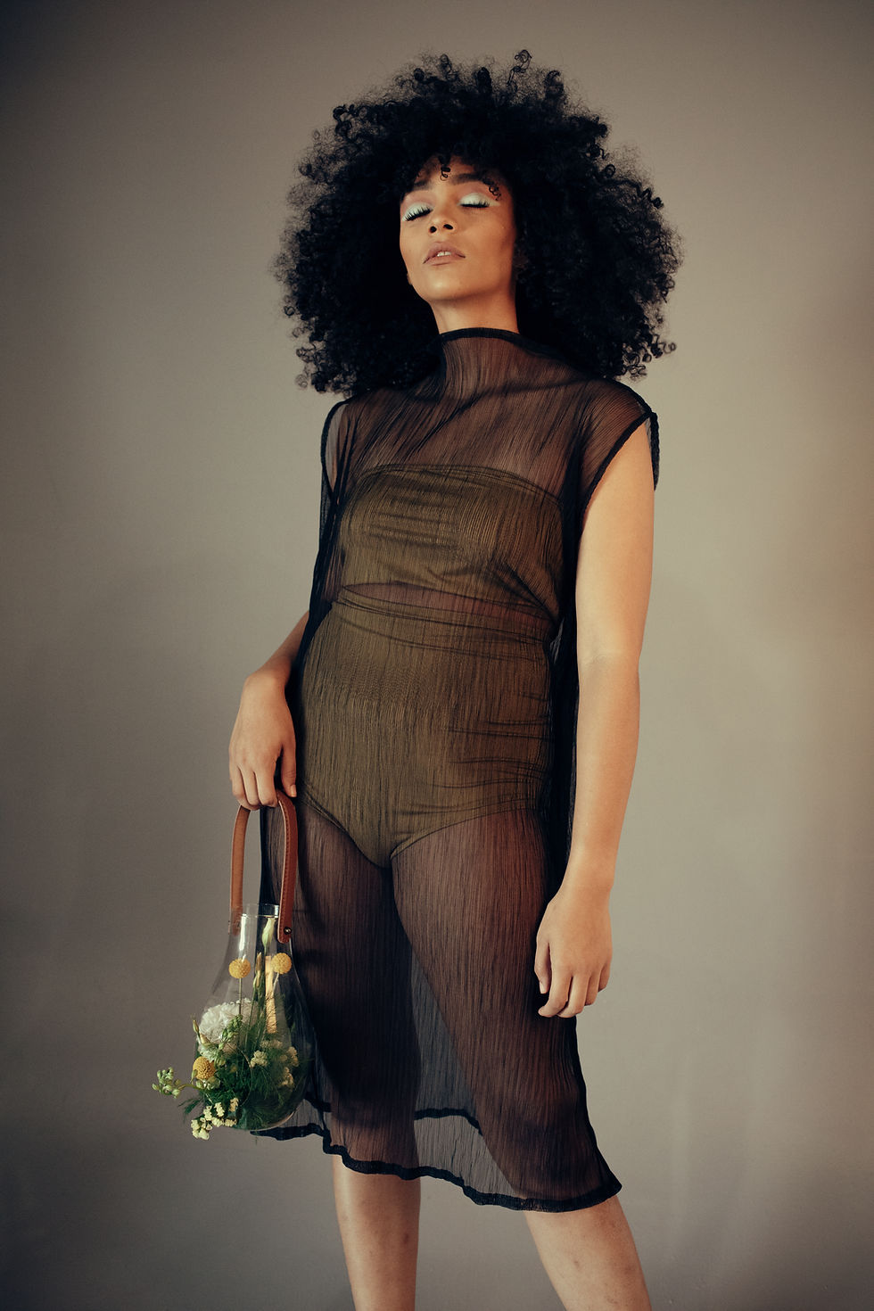 Thumbnail: Sheer Pleated Tank Dress