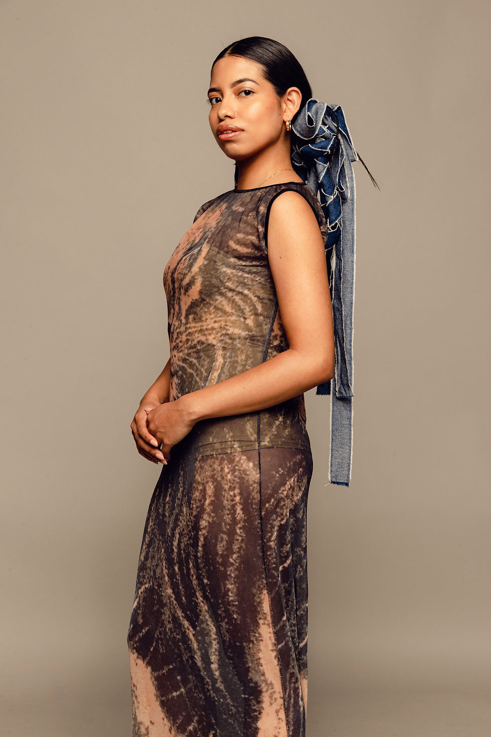 Thumbnail: Lion Face 'San Marcos' Printed Mesh Dress