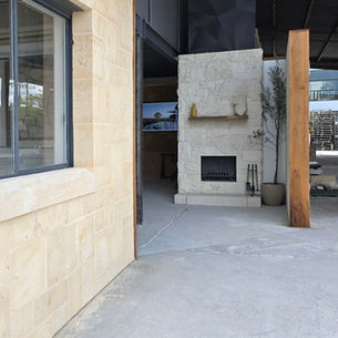 Limestone display wall