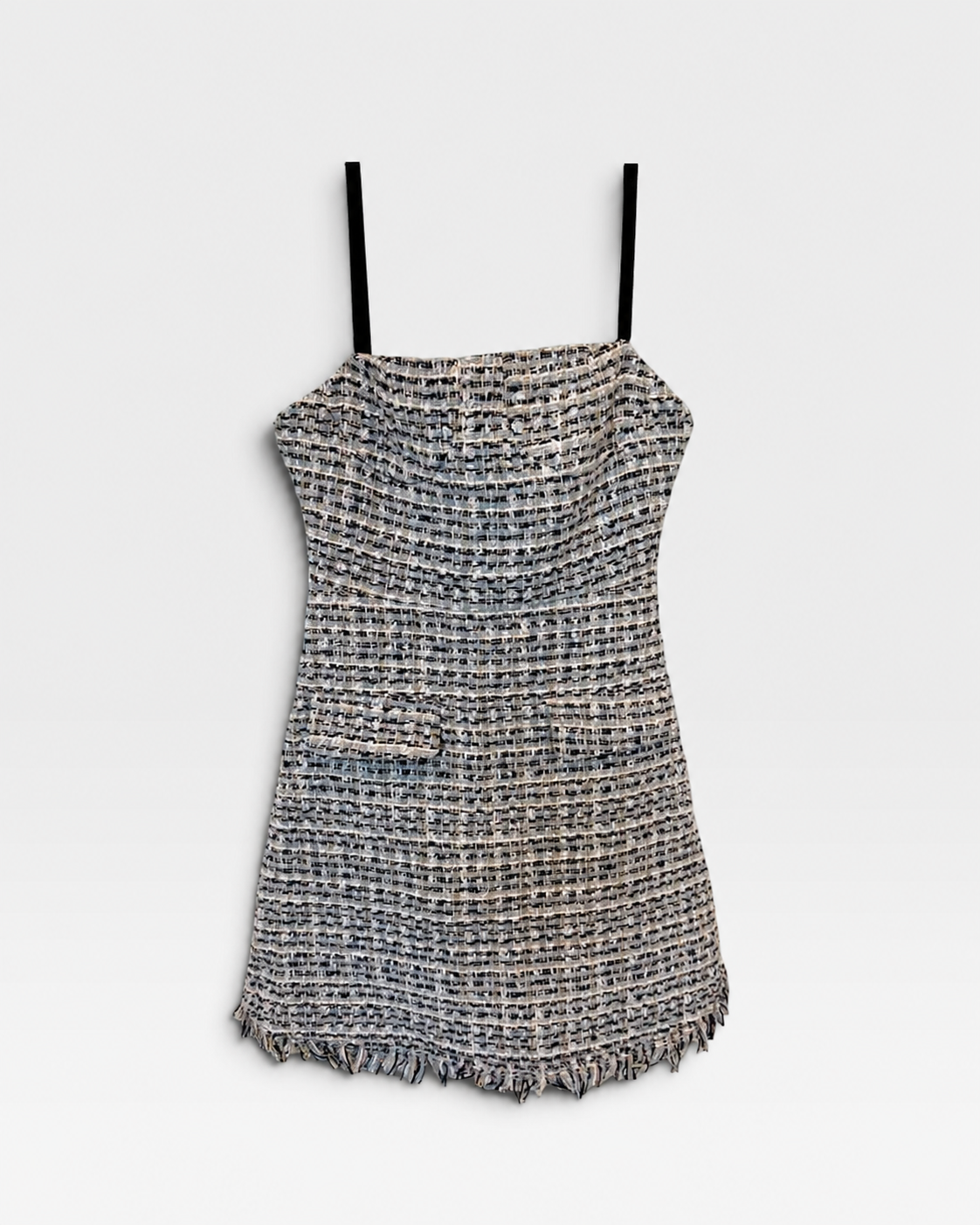 Avantlook Blue Metallic Tweed Mini Dress | Small