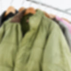 Green vintage jacket with brown collar