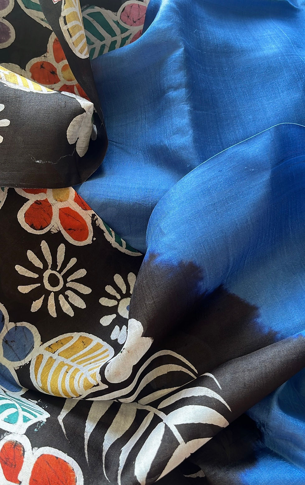 Thumbnail: Blue Batik Silk Saree