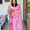 Thumbnail: PINK HAND BATIK BLENDED SILK KANTHA SAREE