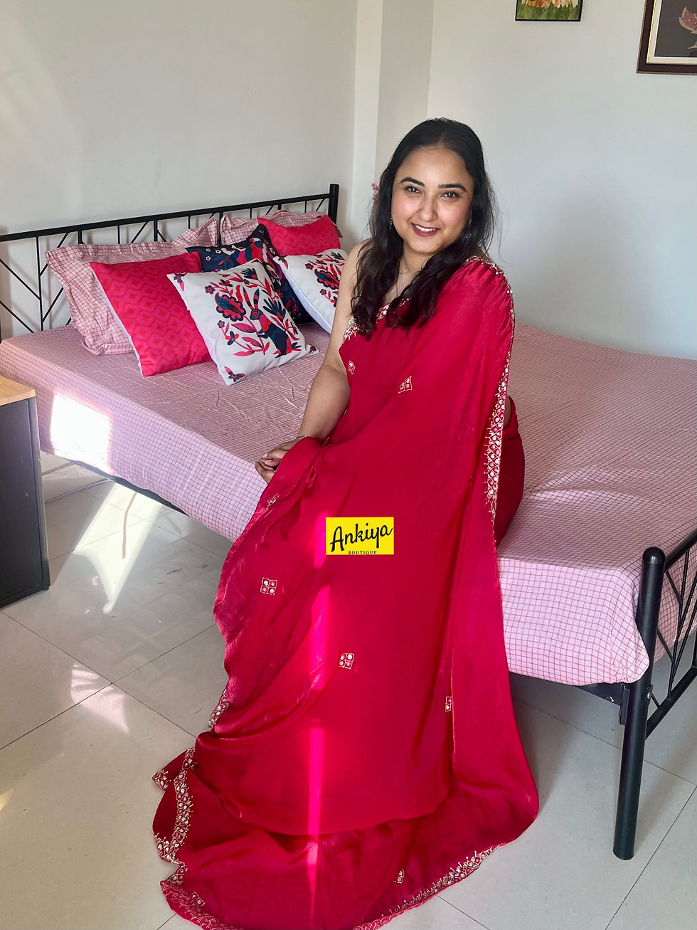 Thumbnail: Ruby Tissue Organza Saree