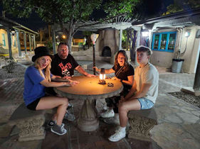 Albuquerque ghost tour in Old Town at night