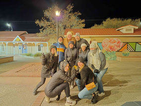 Albuquerque ghost tour in Old Town at night
