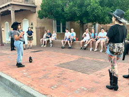 Tour guide sharing ghost stories in Albuquerque