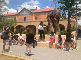 Tour guide sharing ghost stories in Albuquerque