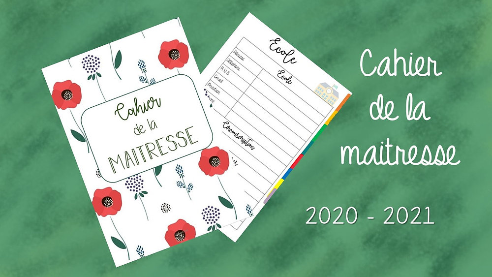 Page De Garde Cahier De La Maitresse 2020 2021 Cahier de la maitresse