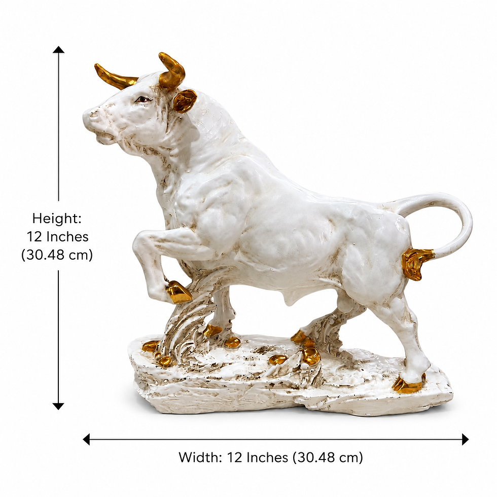 Thumbnail: White Charging Bull Decorative Statue