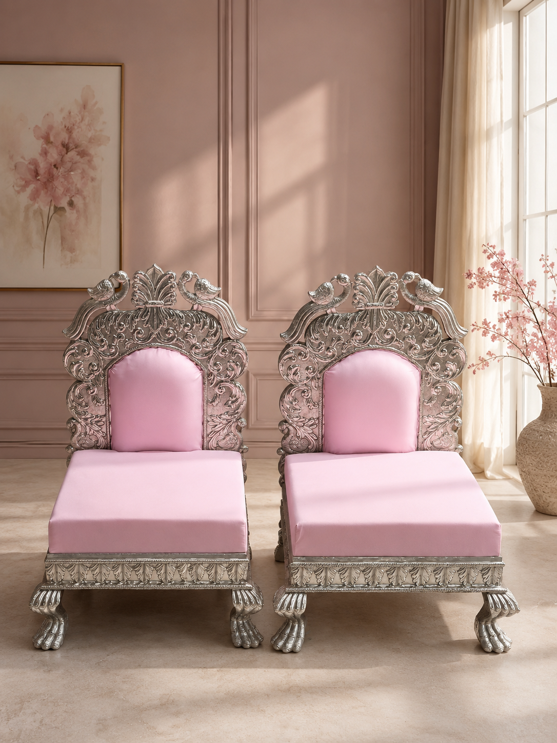 Rosavelle Silver Baithak Chair Set