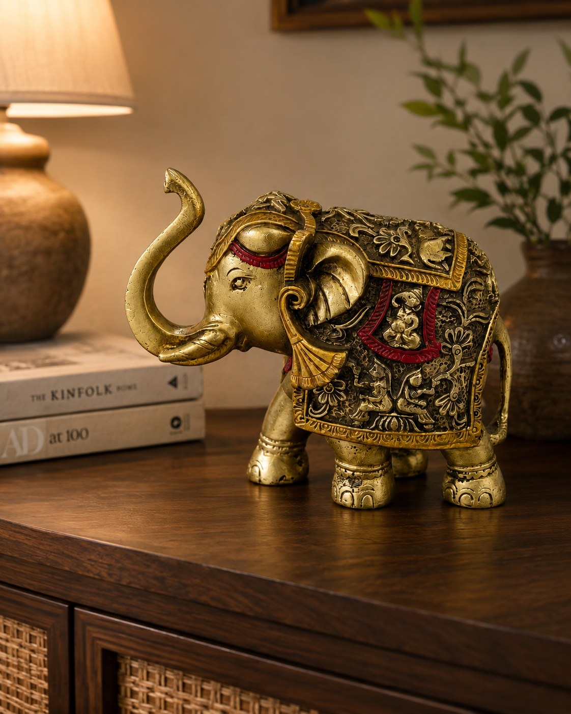 Royal Golden Elephant Decorative Sculpture