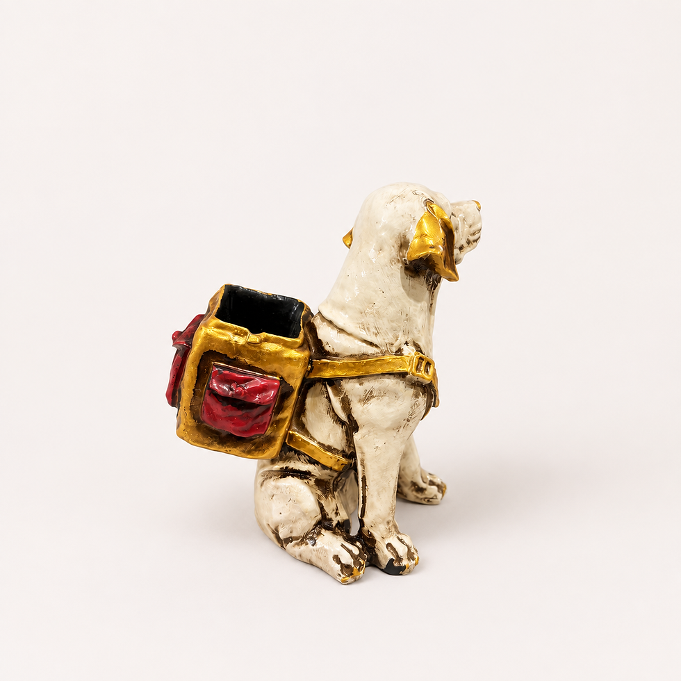 Thumbnail: Royal Golden & White Dog Decorative Sculpture