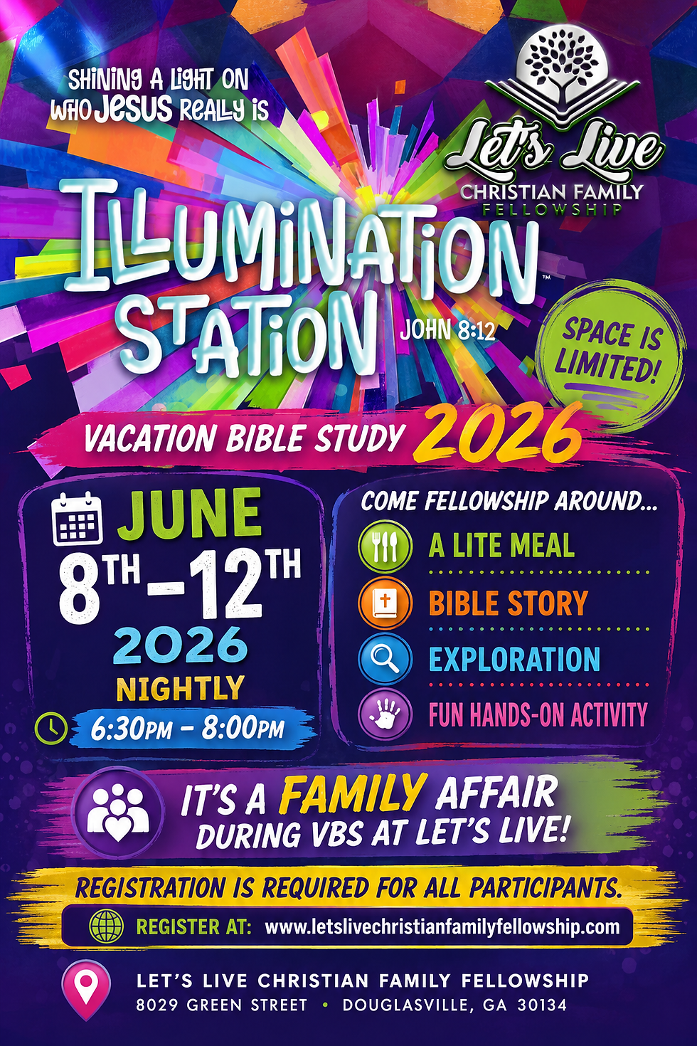 VBS 2026- “Illumination Station: Shining a Light on Who Jesus Really is
