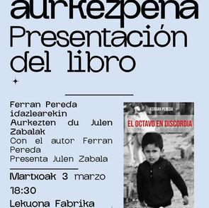 El Ayuntamiento de Errenteria y el Consejo Asesor de Políticas LGTBI+ organizan la presentación del libro ‘El octavo en discordia’