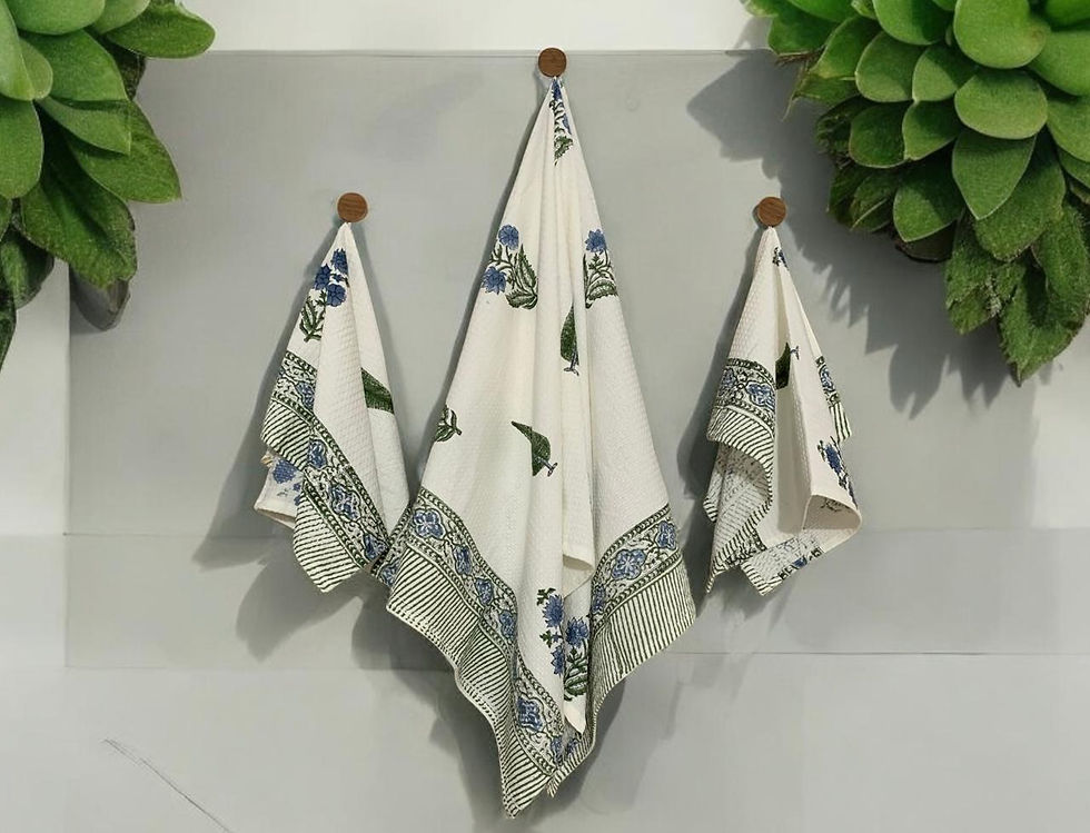 Thumbnail: Waffle towel with napkin set