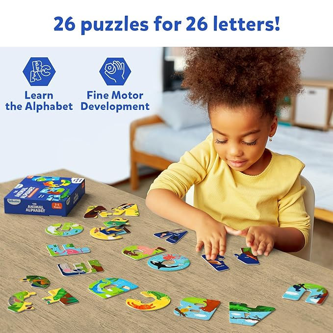 Thumbnail: Skillmatics The Animal Alphabet Puzzle - 52 Piece