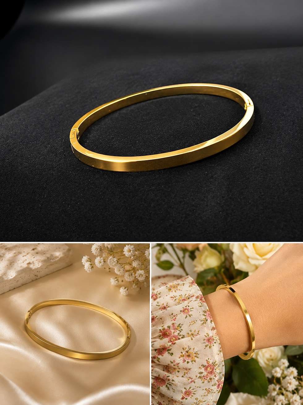 Thumbnail: 18K Gold Plated Elegant Bangle group shot