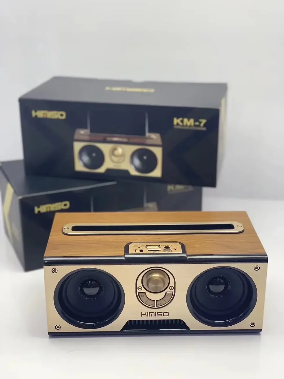 Thumbnail: Retro KM-7 Wooden Bluetooth Speaker Subwoofer Support Dual Audio Multiple Link M