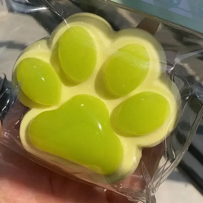 Soft Sticky Texture Silicone Green Grape Cat Paws Toys Slow Rebound Decompressio
