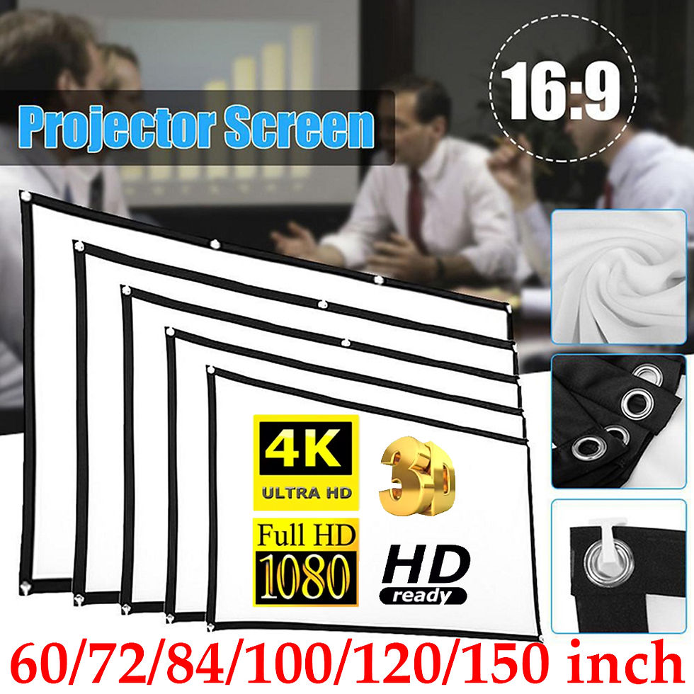 16:9 Simple Projector Curtain 60/72/84/100/120/150 inch Portable HD Display Scre