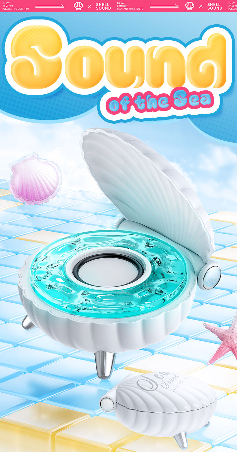 Thumbnail: Mini Sea Shell Bluetooth Speakers TWS Bluetooth 5.3 Outdoor Portable Wireless Lo