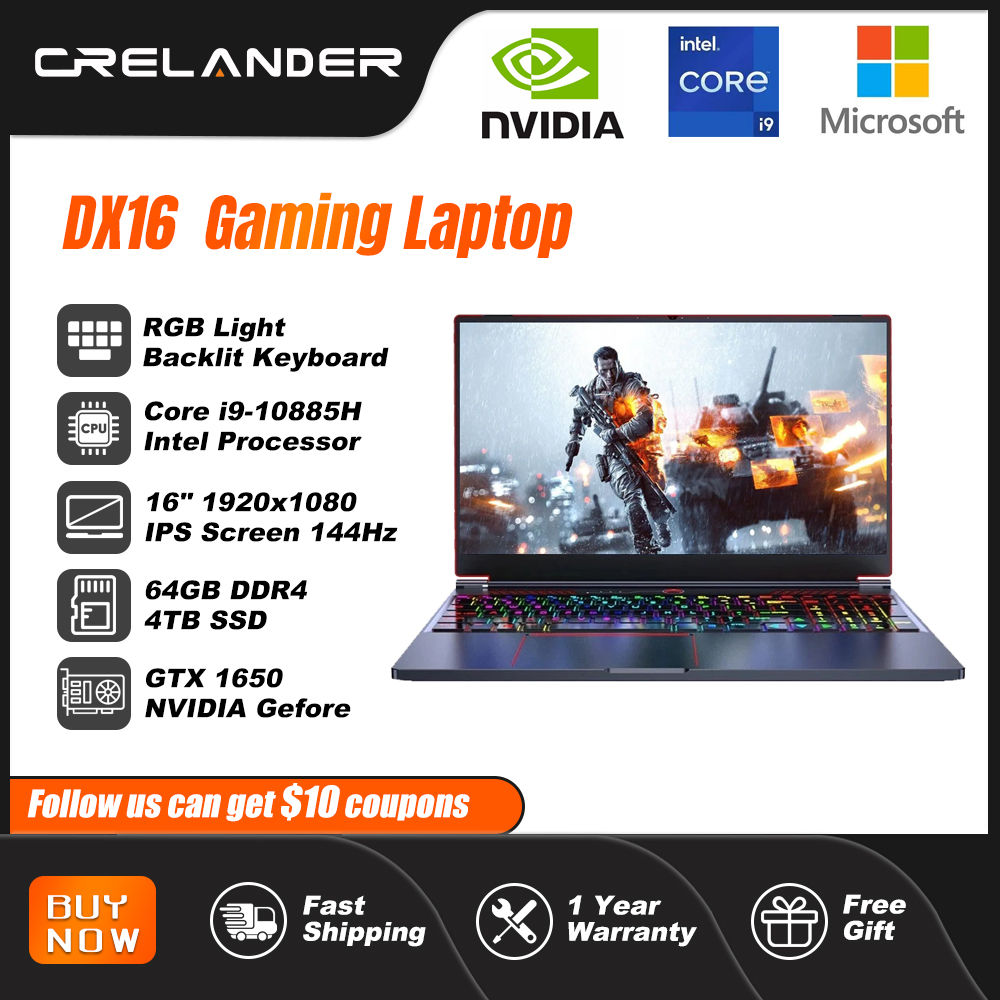 CRELANDER Gaming Laptop 16.1 Inch Intel Core i9 10th Generation Nvidia Graphic G