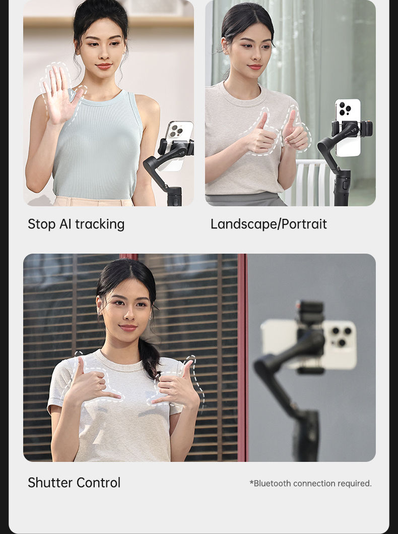 Thumbnail: hohem iSteady V3 Smartphone Stabilizer Ai Face Tracking 3-Axis Phone Gimbal Buil