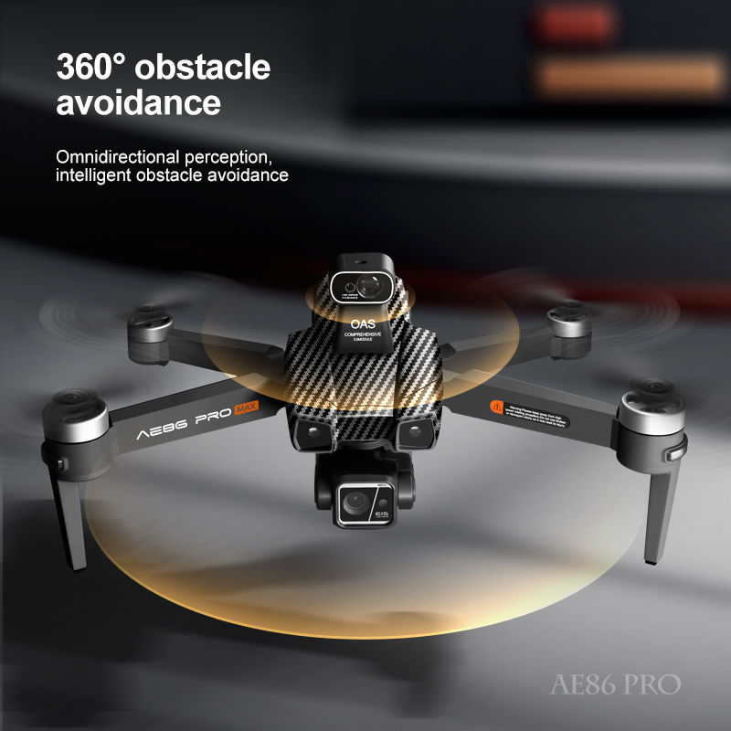 Thumbnail: AE86 PRO MAX Professional Drone 10KM 3-Axis Gimbal RC Quadcopter 8K FPV Dual Cam