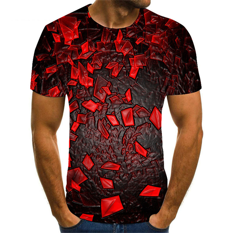 Thumbnail: Men's T Shirt Optical Illusion Crew Neck Round Neck 3D Print Plus Size Casual Sh