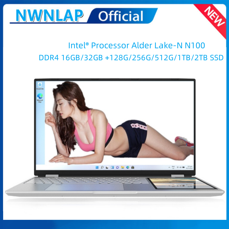 Thumbnail: New Arrivals 12th Generation Intel N100 Dual Screen Laptop Gaming Laptop 15.6inc
