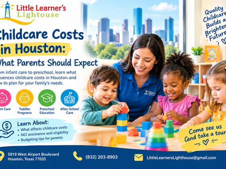 Childcare costs in Houston guide for parents comparing daycare programs and financial assistance options.
