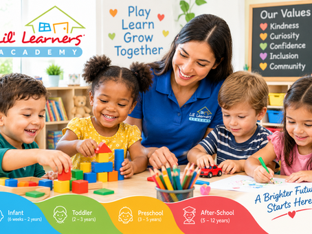 Lil Learners Academy children learning and playing with a teacher in Houston daycare