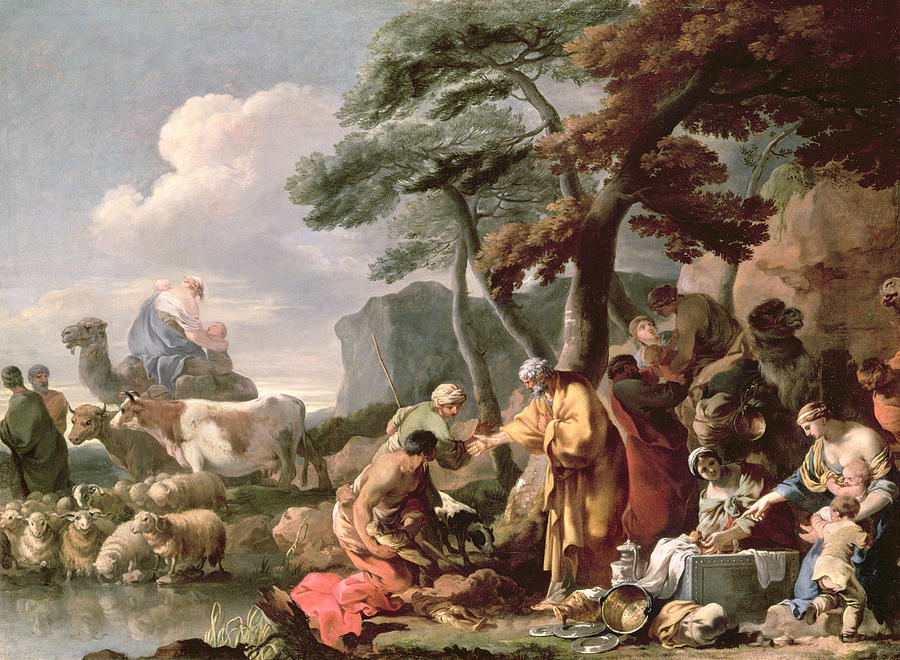 Sebastien Bourdon, Jacob burying the false gods under the oak by Shechem, Hermitage, Russia.