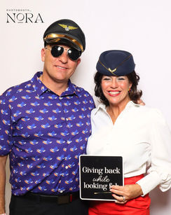Employees posing at corporate photo booth Glendale