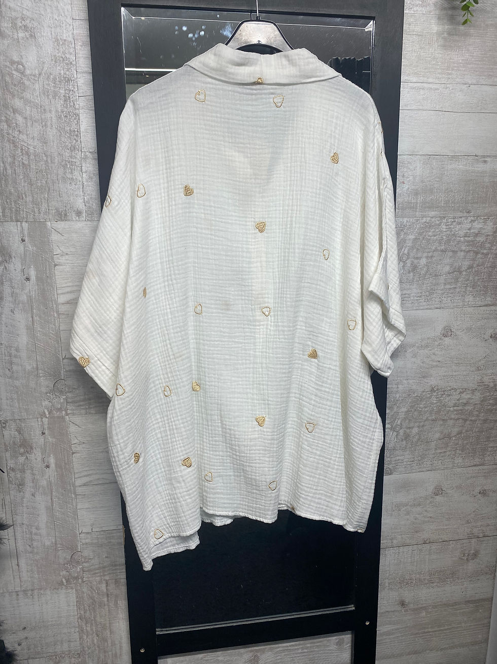 Miniature : Chemise en gaze de coton coeurs grandes tailles 