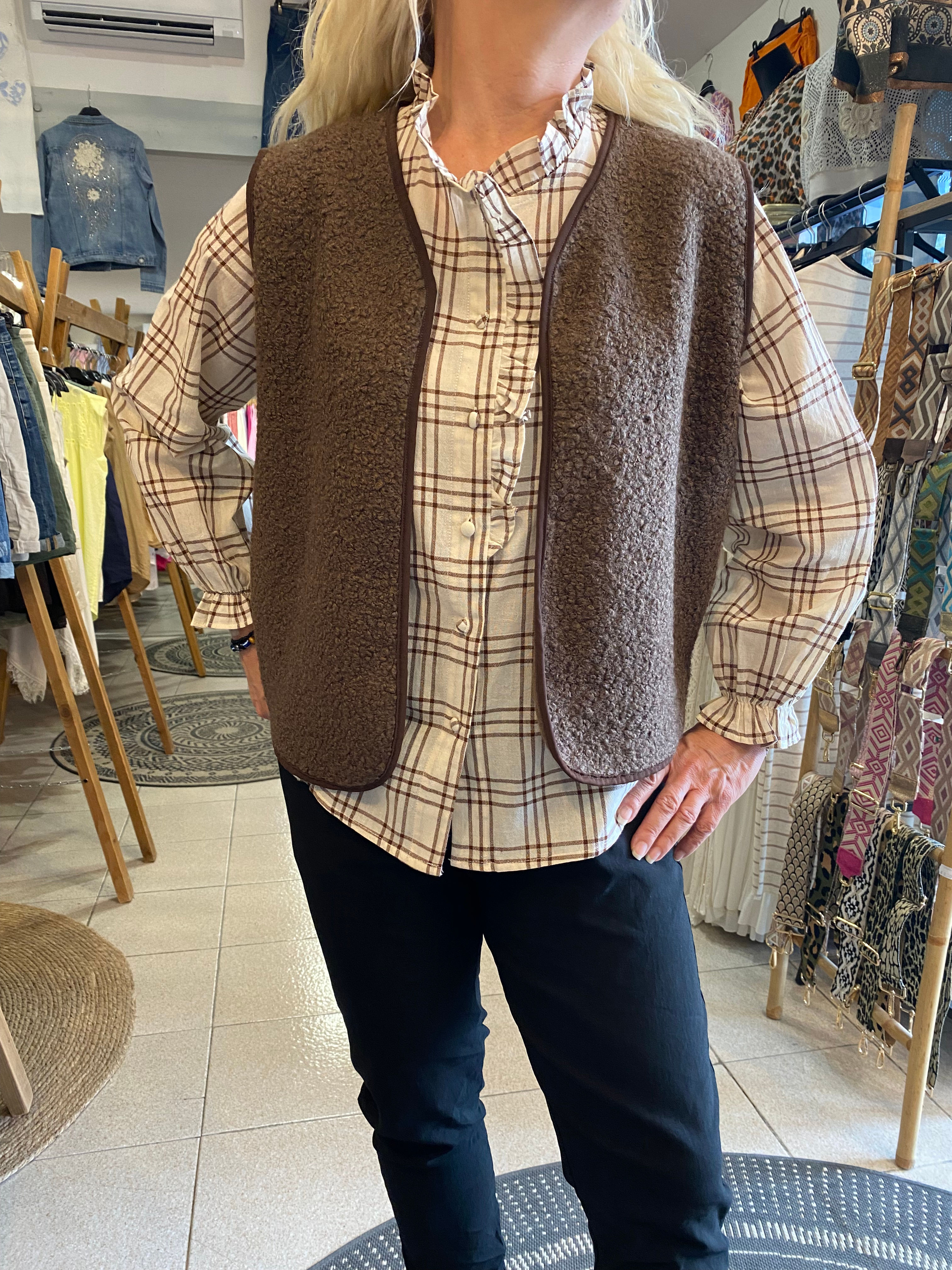 Gilet sans manches en bouclette Solène 