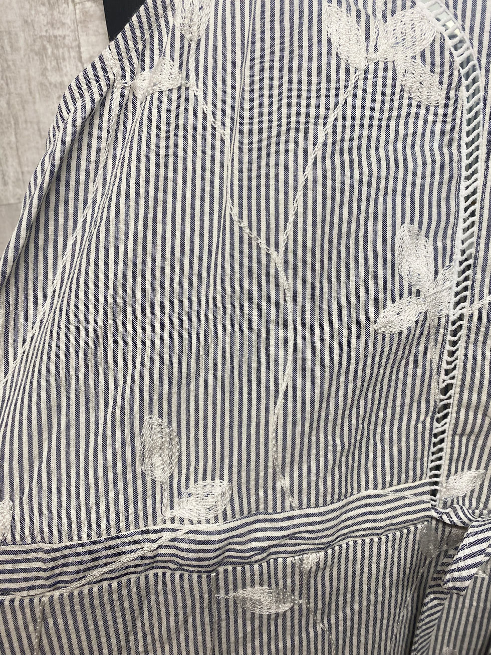 Miniature : Robe longue Laura à rayures avec broderie 