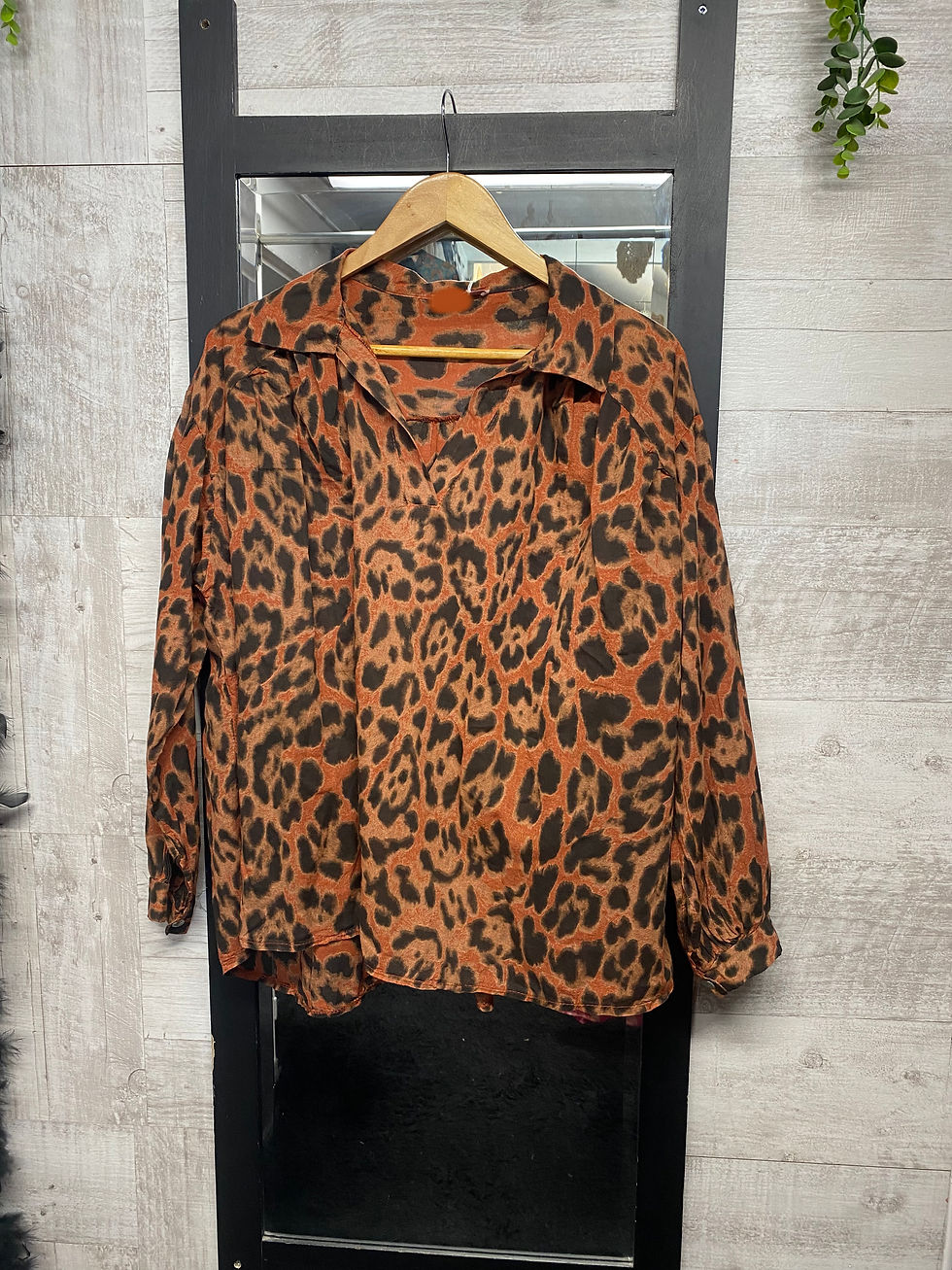 Miniature : Blouse léopard avec fleur au dos Romane