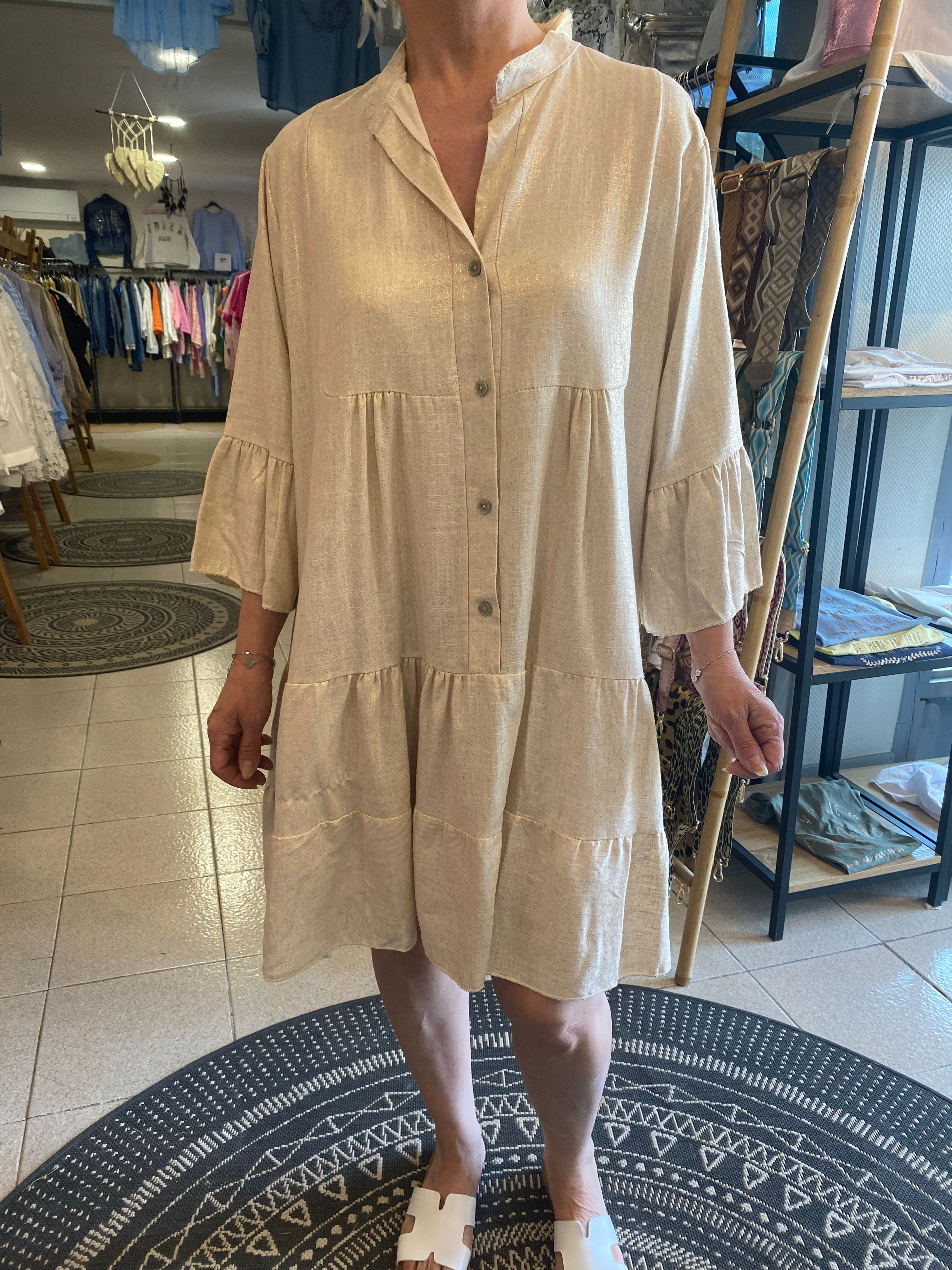 Robe Claire avec du lin et des paillettes