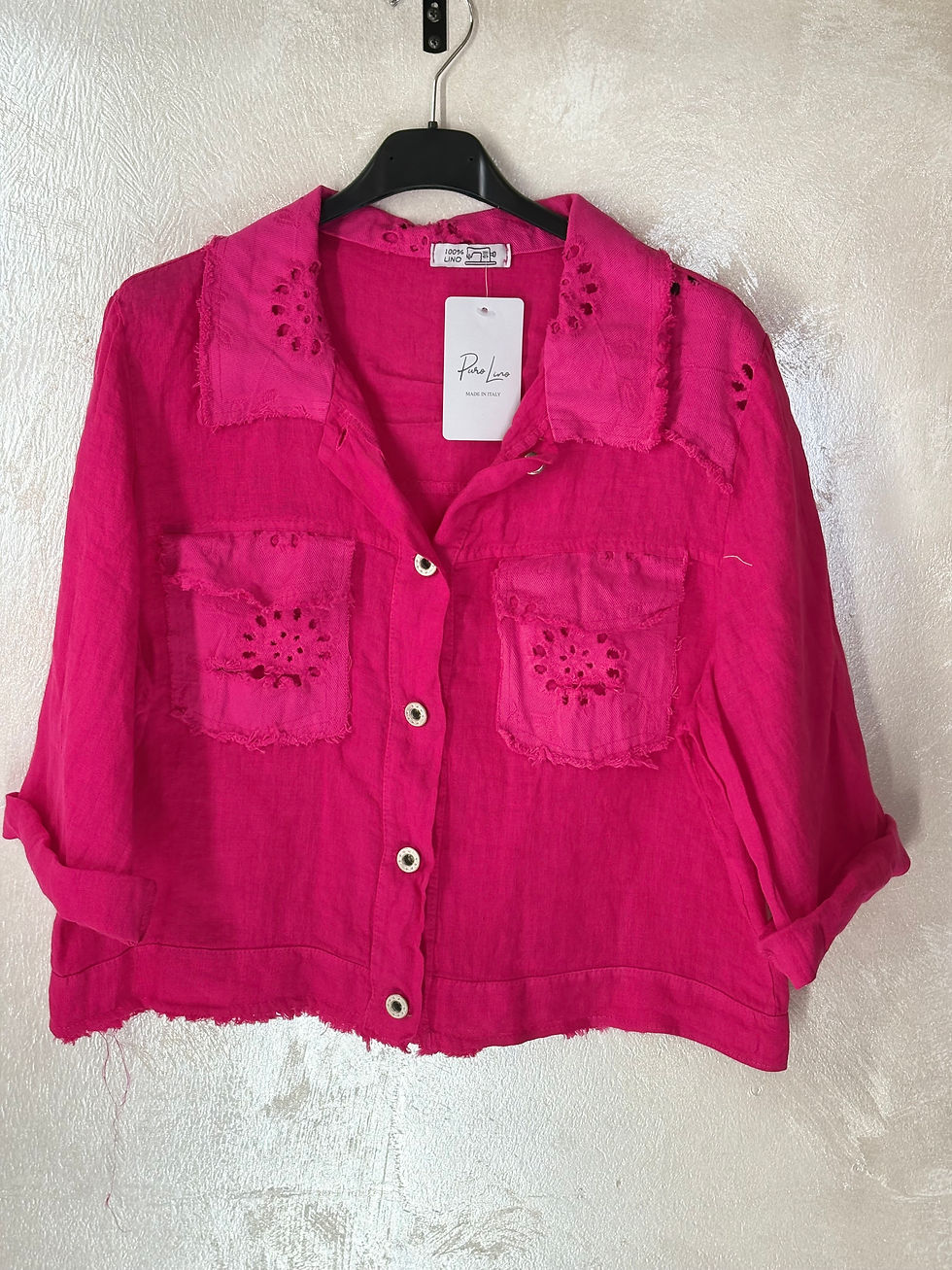 Miniature : Veste en lin avec broderie Blanche