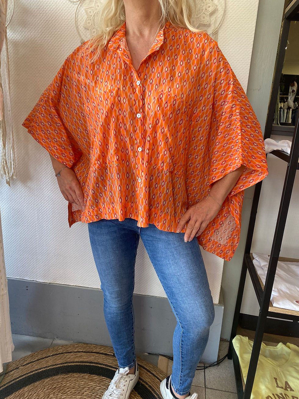Miniature : Chemise style poncho Polaris orange Banditas