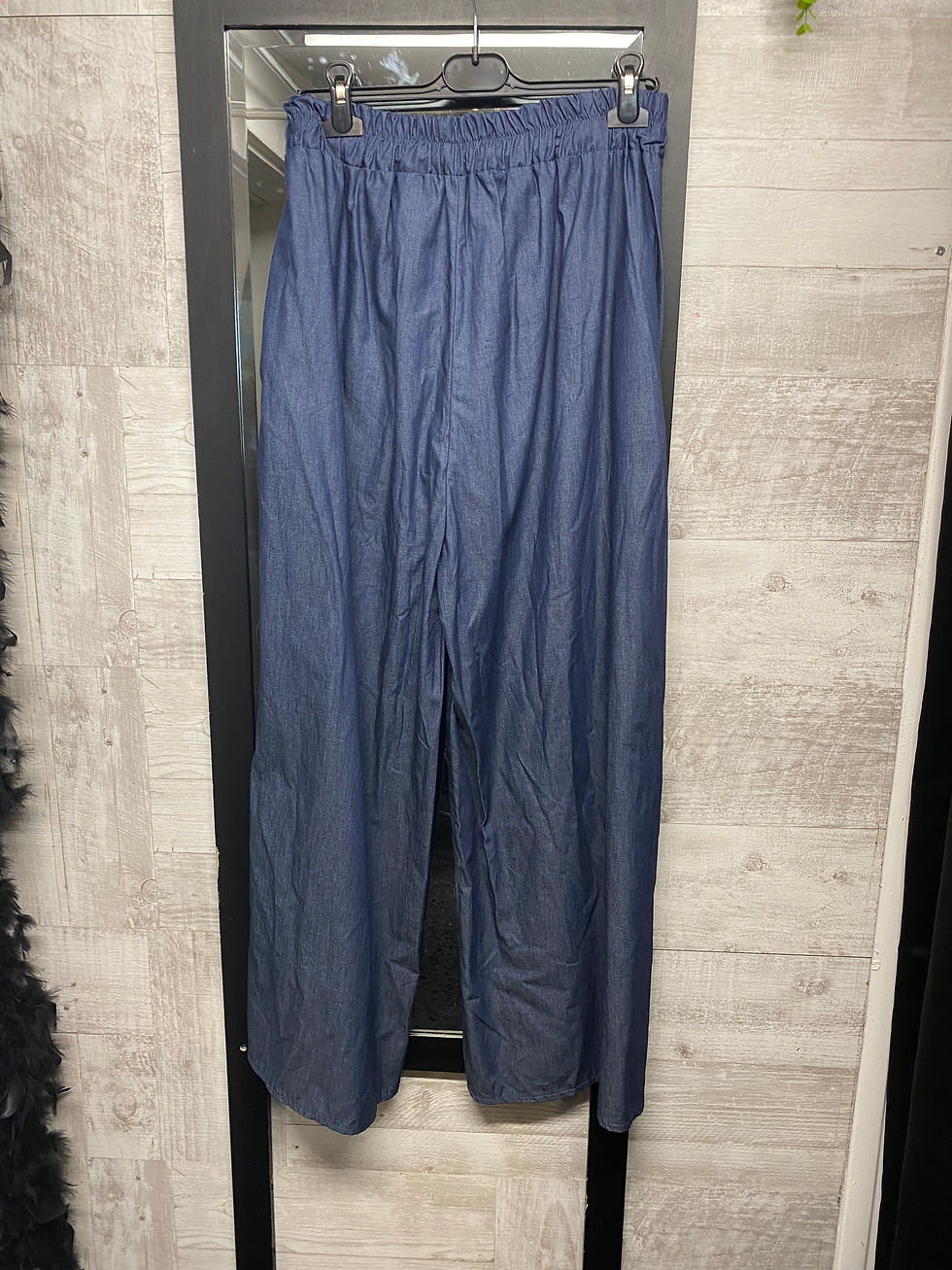 Miniature : Pantalon large grandes tailles bleu jean 