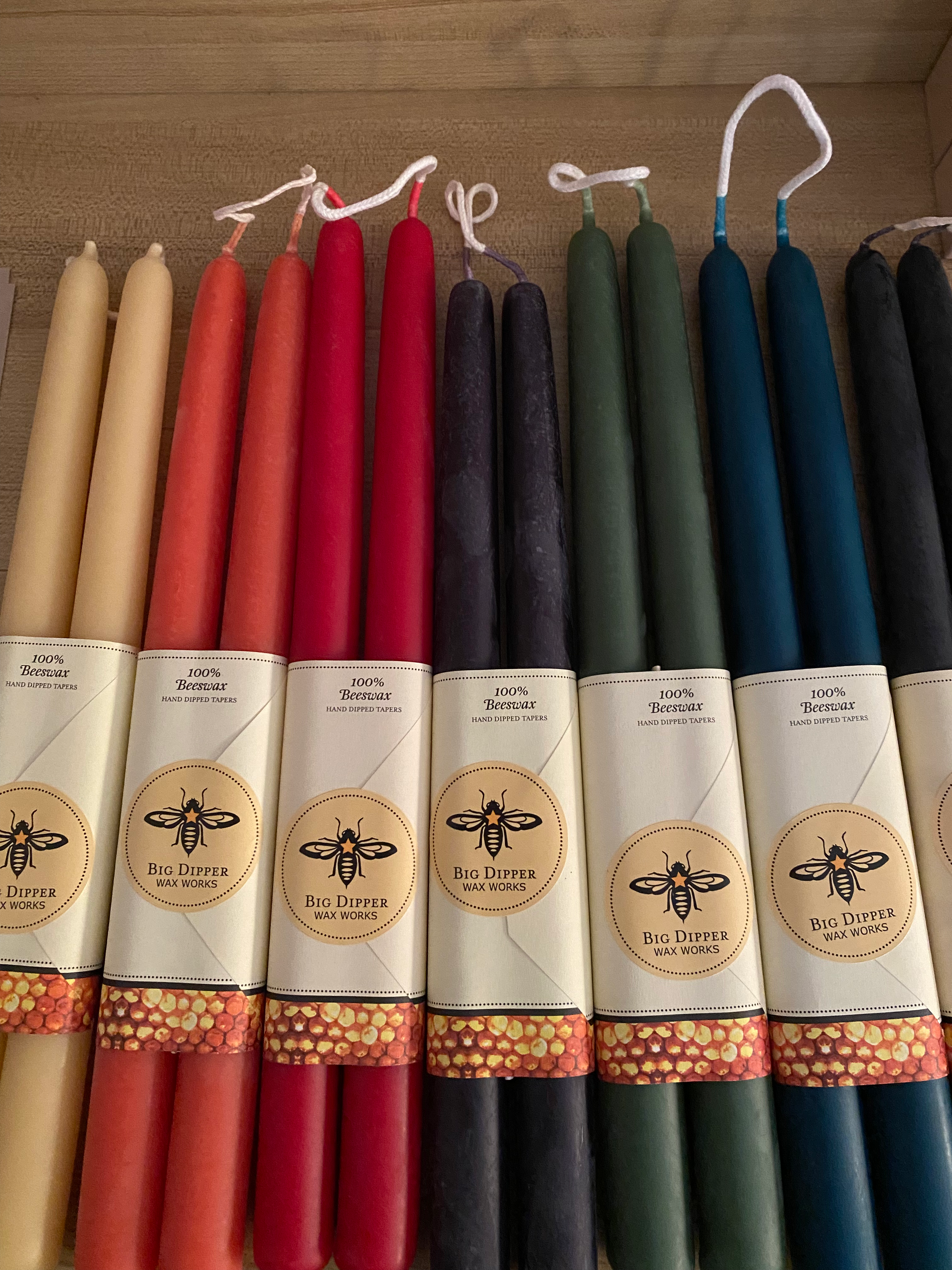 Beeswax Taper Candle Pair