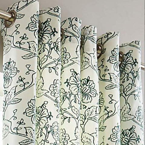 Chloe Floral Printed Lined Ring Top Kitchen Curtains 4 Colours