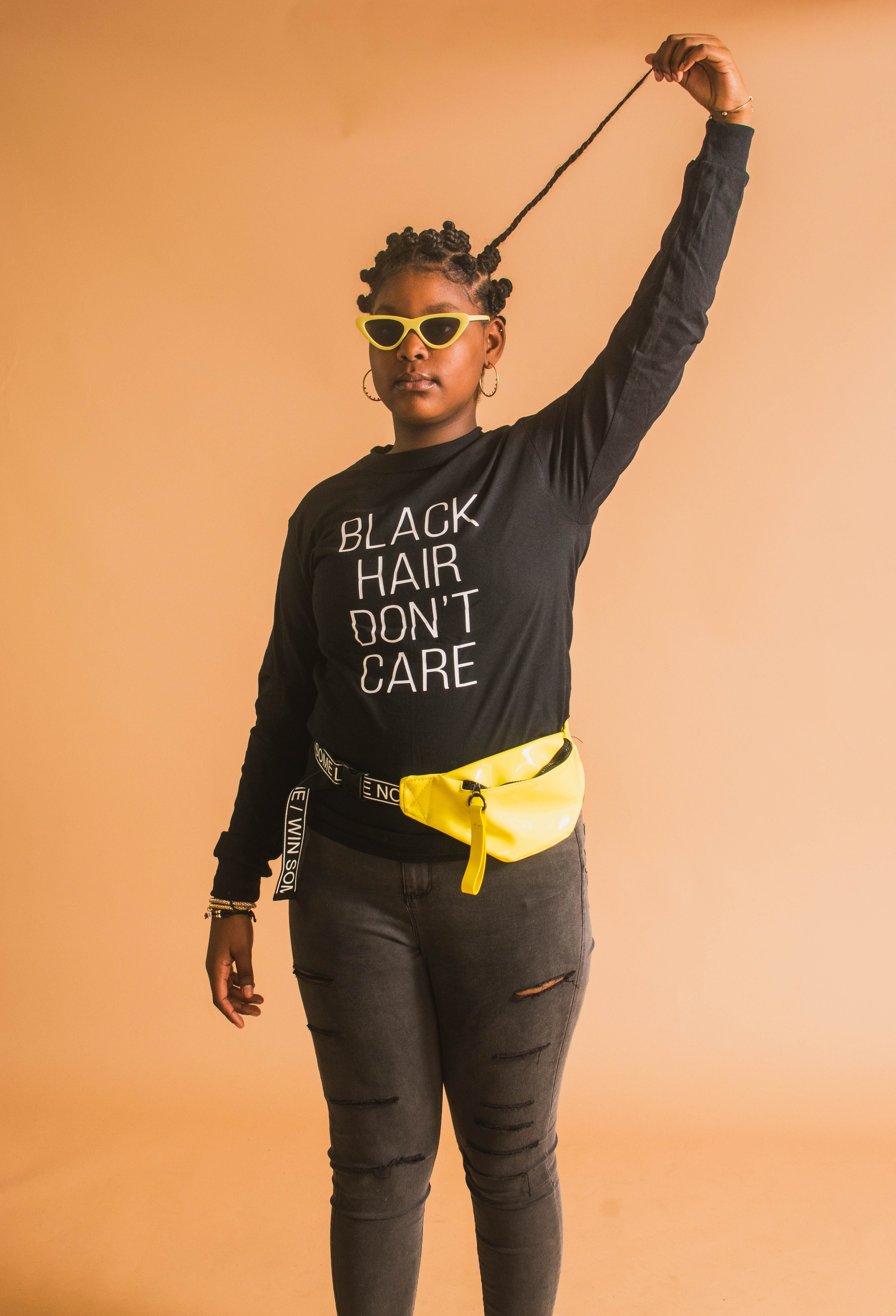 Black Hair Don't Care Longsleeve Shirt